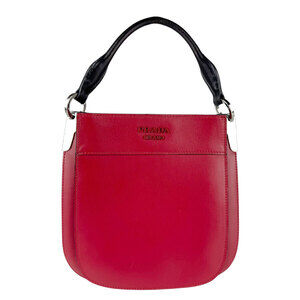 Prada Maggit Leather Handbag Red Black